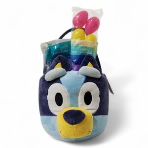 Bluey Plush Easter Basket Bucket Tote Grass Eggs